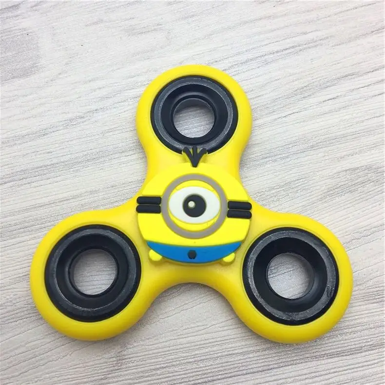 20pcs plastic Cartoon Poke Super Heroes Movie Kitty Pig EDC Figure Fidget figuretips Hand Spinner tops Anti Stress toys