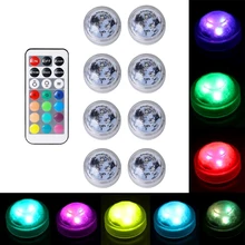 

Remote Control 13 Colors LED Underwater Lights Battery Operated IP68 Submersible Night Lamps for Vase Bowl Swim Pool Party Decor