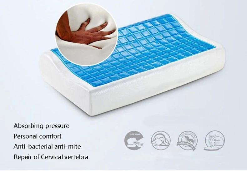 Gel Memory Foam Pillow Cool Massage Bedding for Health Care orthopedic Pillow Comfortable Cervical Neck Slow Rebound foam