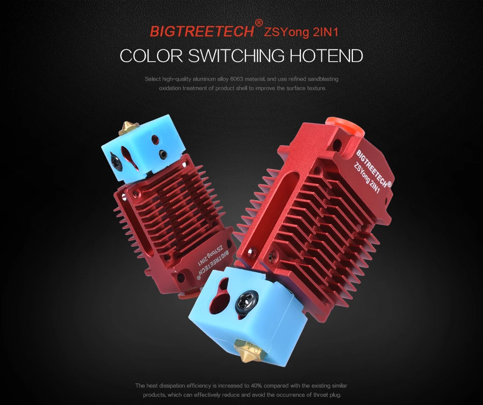 2 в 1 из Hotend 12 В/24 В двойной цвет Боуден экструдер с вентилятором PTFE трубки переключения Hotend Модернизированный комплект для 0,4/1,75 мм MK8 Titan