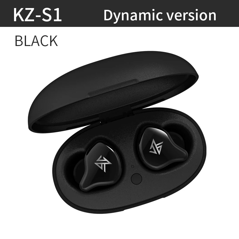 KZ S1/S1D TWS Беспроводные наушники с сенсорным управлением Bluetooth 5,0, динамические гибридные наушники, гарнитура с шумоподавлением, спортивные наушники - Цвет: BlackS1Ddynamic