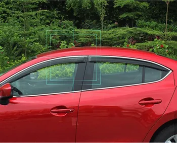 

ACCESSORIES FIT FOR Mazda 3 AXELA WINIDOW 2013 2014 2015 VISOR DEFLECTOR GUARD RAIN SHADOW WEATHER SHIELDS fast safe ship