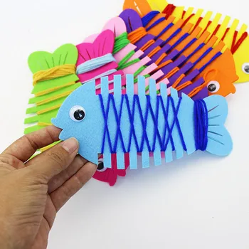 

Patience Thinking Hand Coordination Trainer DIY String Line Around Fish Colorful Animal Fish Toy Baby Kids Learning Toys 6PCS