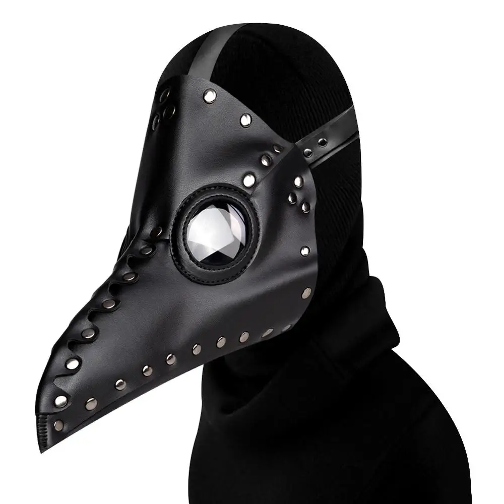 Gear Duke стимпанк маска Чумного доктора длинный нос птица Маска Косплей необычная маска эксклюзивный Готический Ретро Рок кожа маска на Хэллоуин - Цвет: FHG65005BK