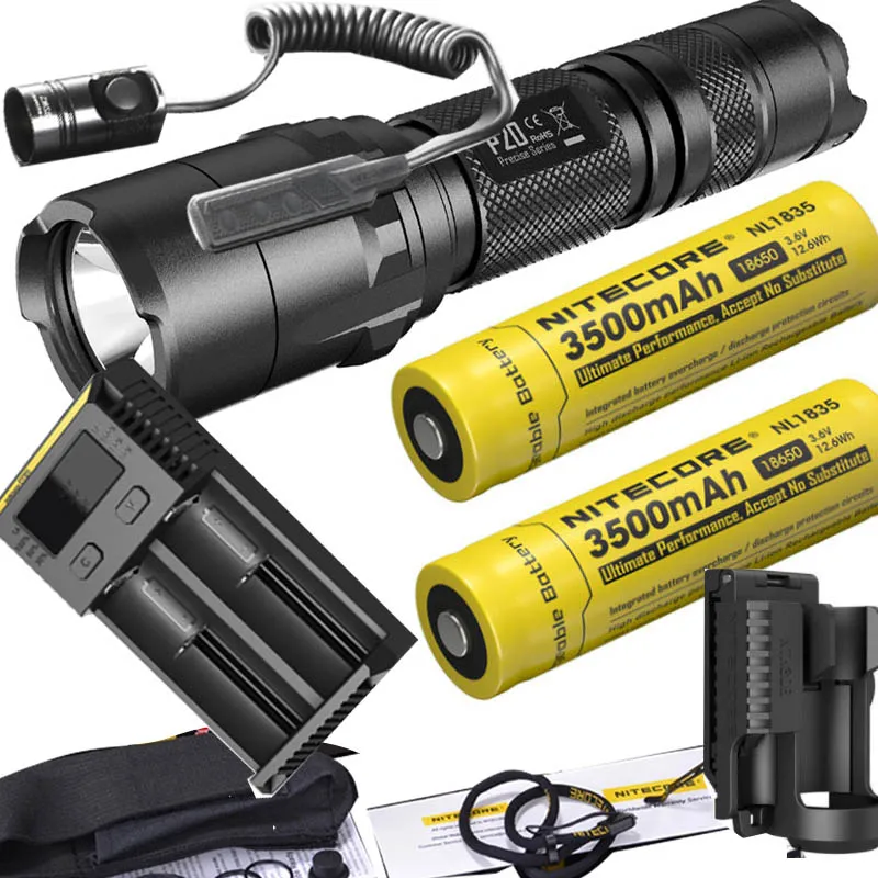 NITECORE P20 фонарик CREE XM-L2(U2) светодиодный Макс. 800 лм луч двойной переключатель задний светодиодный фонарь для спорта на открытом воздухе+ NITECORE NTH30B RSW2 - Испускаемый цвет: 2X35 I2 RSW2 NTH30B