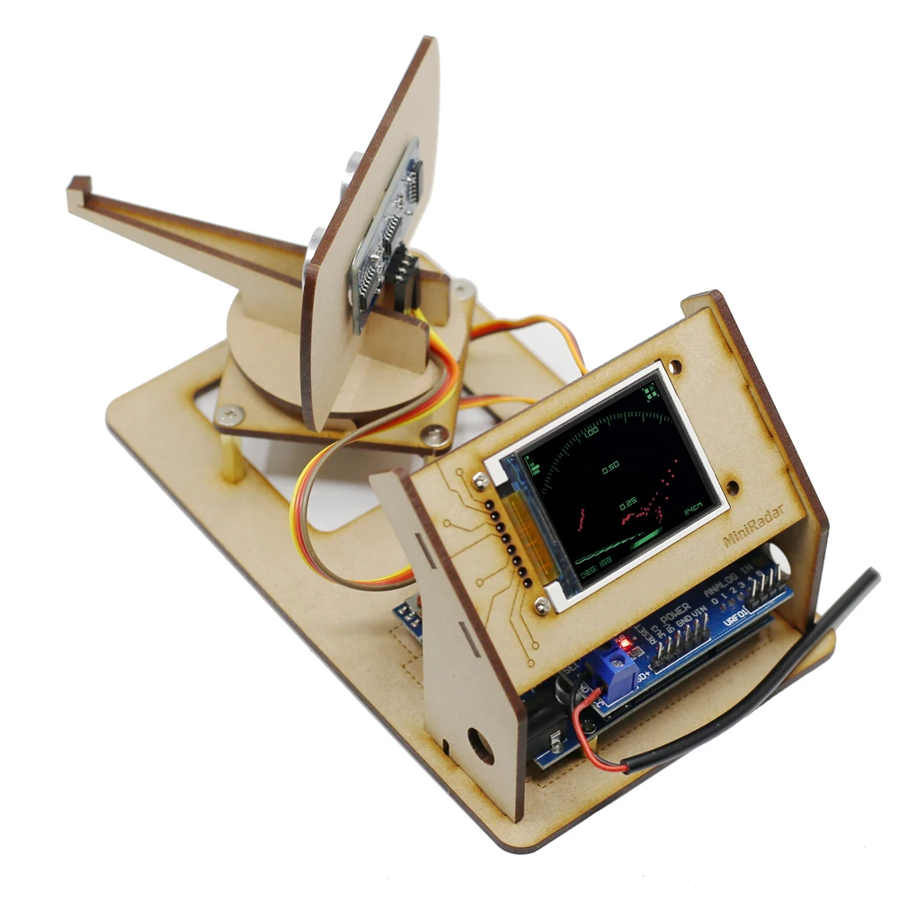 Mini Radar ultrasónico Arduino, herramienta de detección de pantalla Lcd Tft, Robot, código abierto
