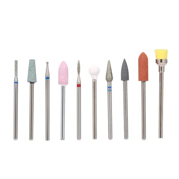 

10pcs Nail Drill Bits Cuticle Cleaner Dust Drill Brush Rotary Polishing File Grinding Heads Nail Salon Tools