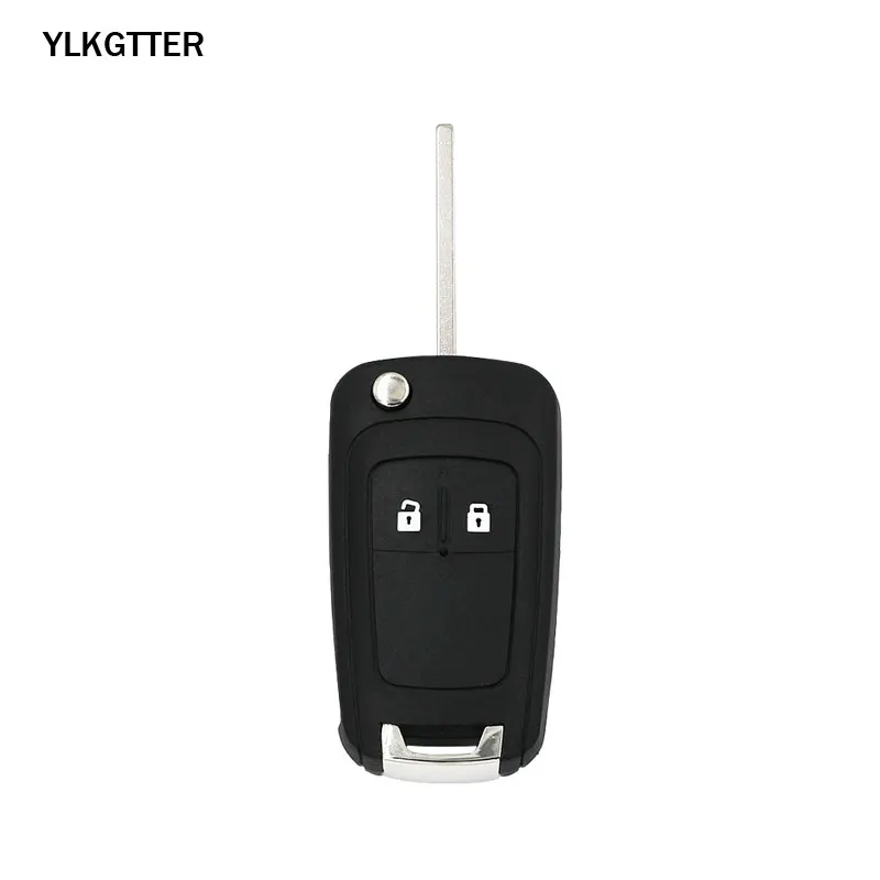YLKGTTER 2 кнопки флип складной Автомобильный Дистанционный ключ для OPEL/VAUXHALL Astra J/Corsa E/Insignia/Zafira C 2009- с ID46Chip - Цвет: Black