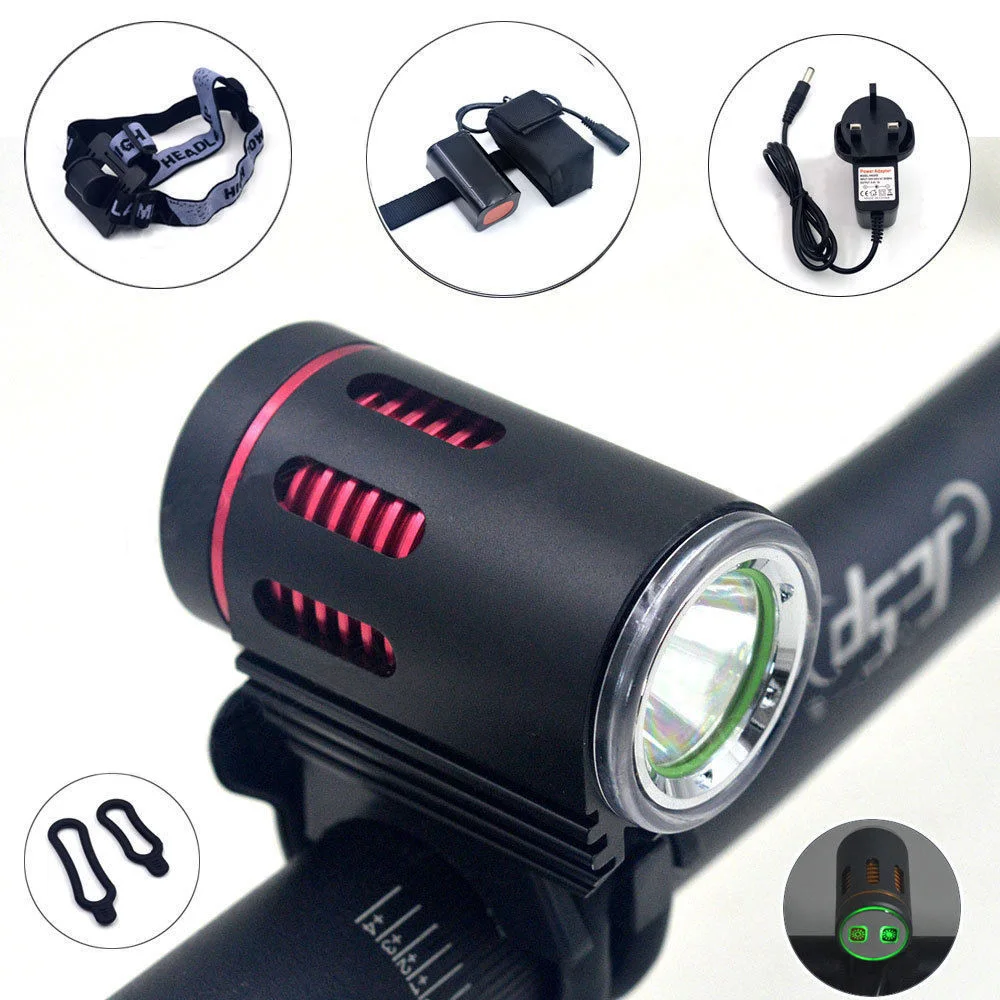3000 Lumens XML L2 LED Bicycle Front Light MTB Road Bike Flashlight Safe Cycling Headlight With 6400mAh Battery Pack BC0605 (4)