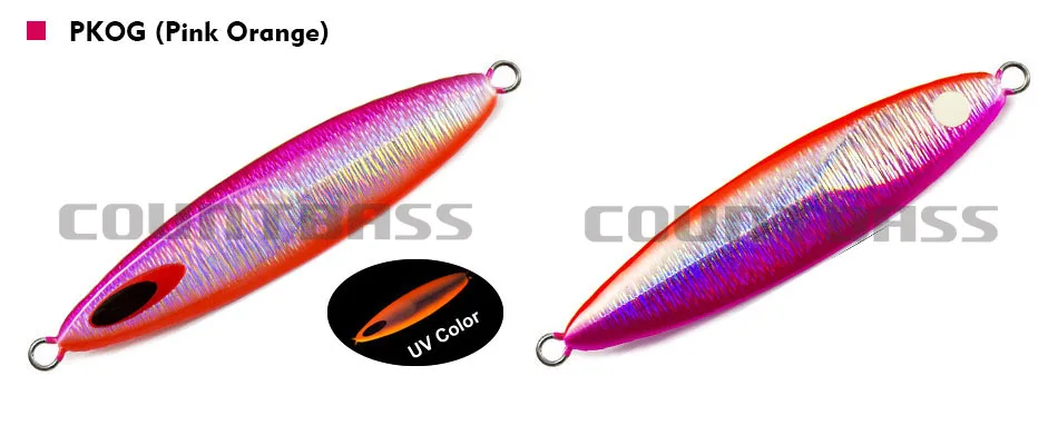 1pc COUNTBASS 80g 2.8oz Jigging Lures, Willow Slow Jigs, Saltwater Metal Lead Fishing Lures UV Colors available