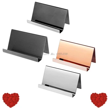 

High-End Stainless Steel Business Name Card Holder Display Stand Rack Desktop Table Organizer 4 Colors Organizer for Office