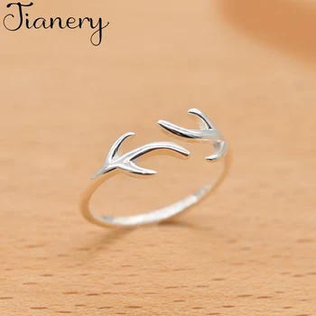 

JIANERY New Brand Fashion 925 Sterling Silver Branch Rings For Women Engagement Ring Bijoux Jewelry