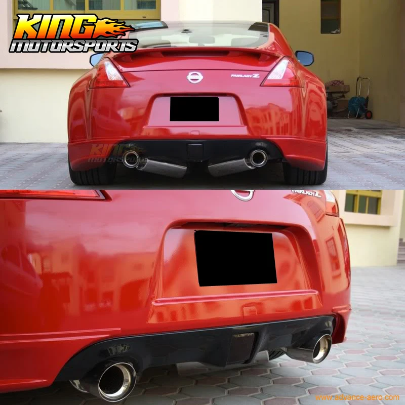 Подходит для 09 19 Nissan 370Z SS Style задний бампер губ задние фартуки неокрашенные черные