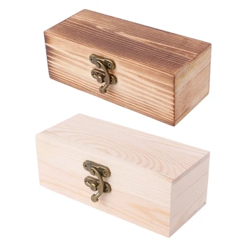 

2020 Rectangle Wooden Hinged Box Jewellery Storage Case Crfats Sundries Organizer