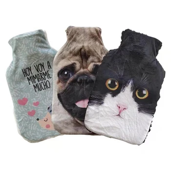 

High Quality Hot Water Bag Bottle Cartoon Knitted Cover Medium Size Cloth Cover Cute Pet Dog Patterns Hot Water Container