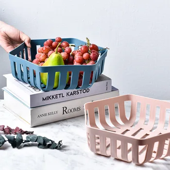 

2pcs PP Solid Kitchen Organizer Baskets Plastic Storage Container Fruit Basket To Organize Dish Drainer Boxes For Storage New