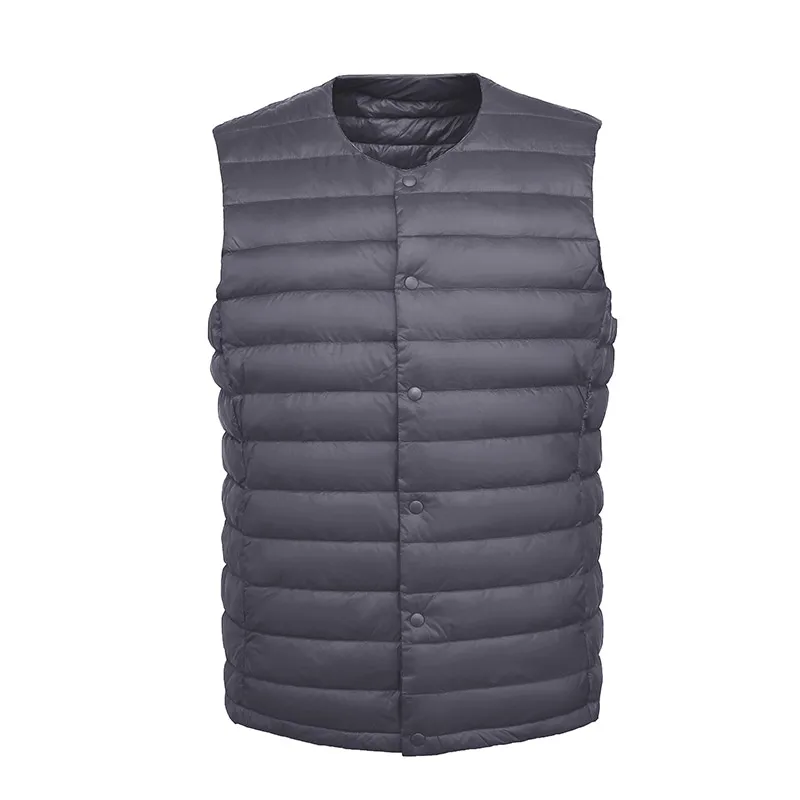 Men 90% White Down Vest Man's Clothing Ultra Light Down Waistcoat Portable Sleeveless Coat Man Winter Round Collar Warm Liner sleeveless vest sleeveless vests fashionable vests nylon vest