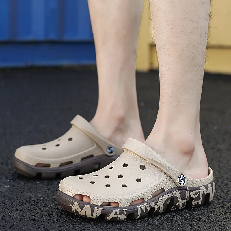 

Summer New Style Cool Foot Covering Slipper Camouflage Closed-toe Sandals Men's Outer Wear Anti-slip Soft-Sole Porous Shoes
