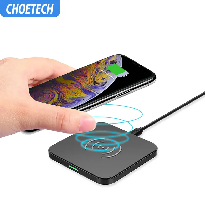 CHOETECH 5 Вт/10 Вт Qi Беспроводное зарядное устройство для iPhone Xs Max Xr X 8 8Plus быстрая