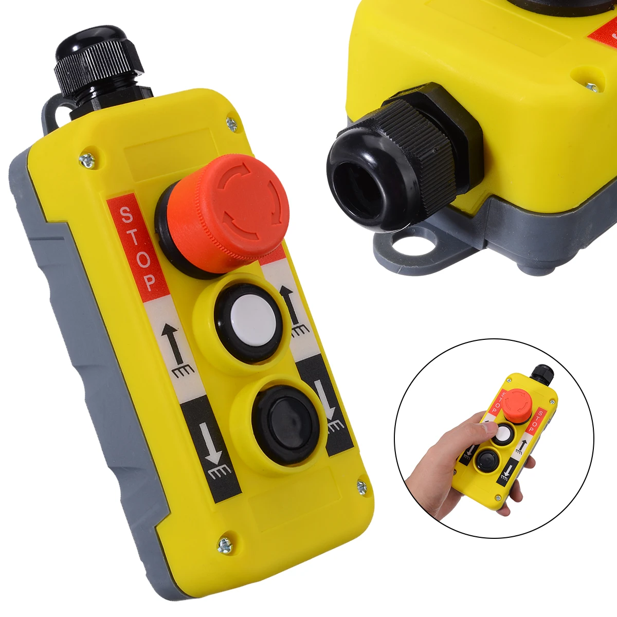 

1pc Crane Switch Portable Emergency Stop Push Button Switches For Hoist Crane Pendant Control Station Mayitr