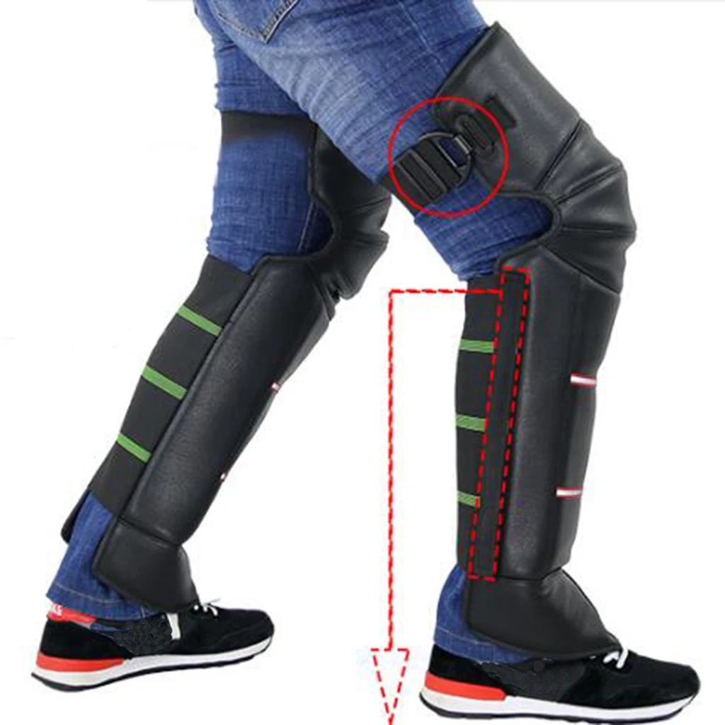 Motorcycle Long Leather Knee Pads Winter Waterproof Knee Pads Skiing Skating Leg Protector Windproof Warm Knee Pads Universal 