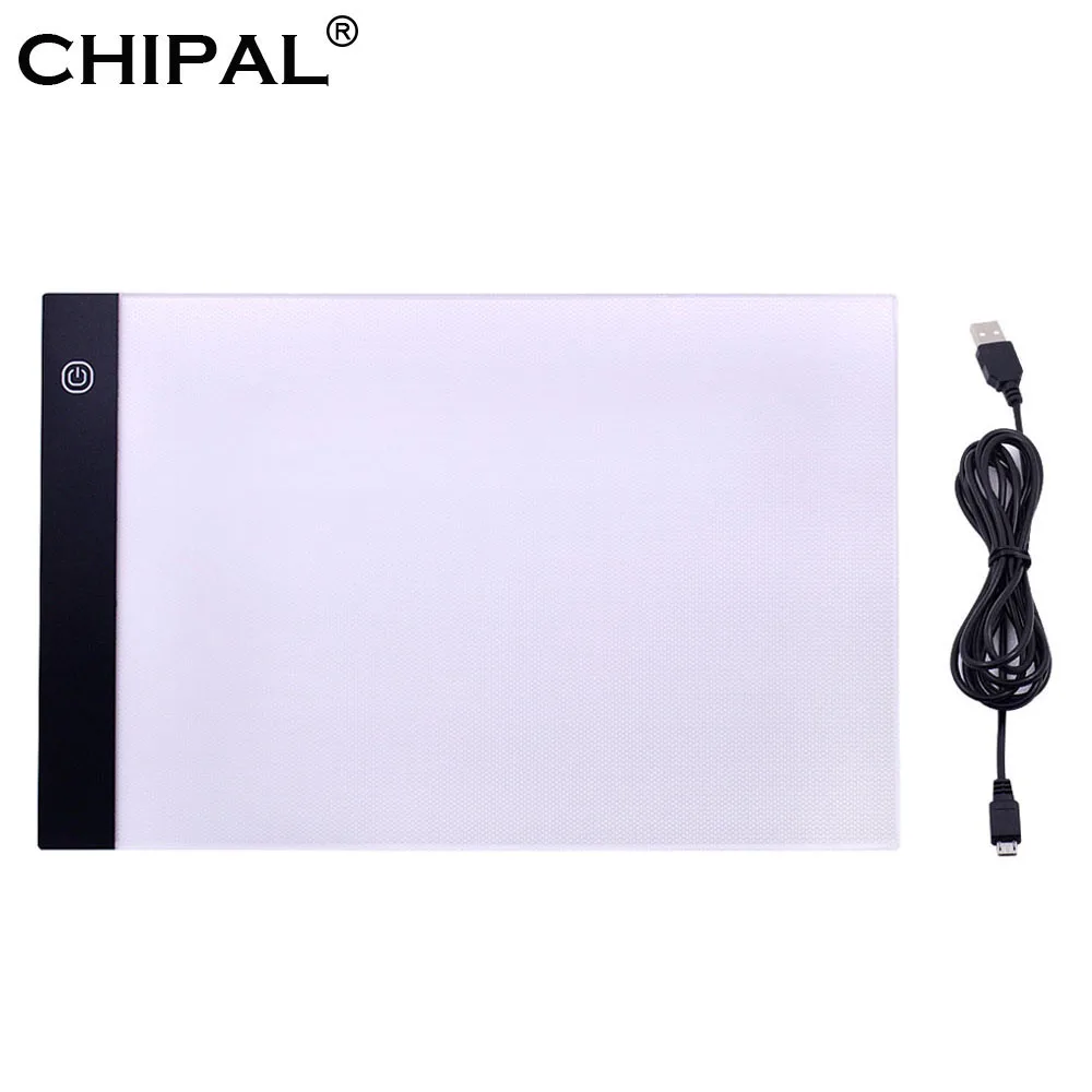 

CHIPAL A4 Graphics Drawing Tablet Electronics USB LED Light Box Digital Graphic Art Copy Board Pad Stepless Three-Level Dimming