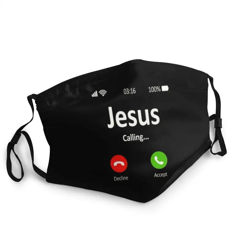 Jesus Is Calling Christian Mouth Face Mask Reusable Unisex Adult Anti Haze Dust Protection Cover Respirator Muffle | Аксессуары для