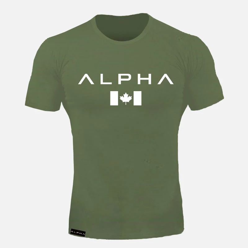 Alpha Спортивная футболка мужская хлопковая Мужская футболка для бега спортивная майка для бодибилдинга и фитнеса облегающая футболка для спортзала - Цвет: picture color