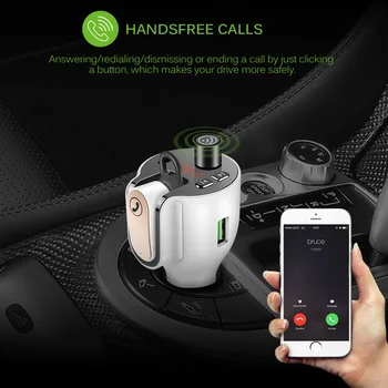 

Wireless FM Transmitter Car Bluetooth 5.0 FM Radio Modulator Car Kit USB Car Charger Aux Audio MP3 Player Portable Headphones
