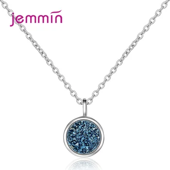 

New Attractive Blue Crystal Planet Dreamy Starry Sky Round Pendant Clavicle Chain Female Charm Necklace