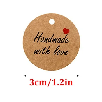 100Pcs Kraft Paper Gift Tags thank you for Celebrating with Us labels handmade for wedding party decoration Packaging Hang paper 2