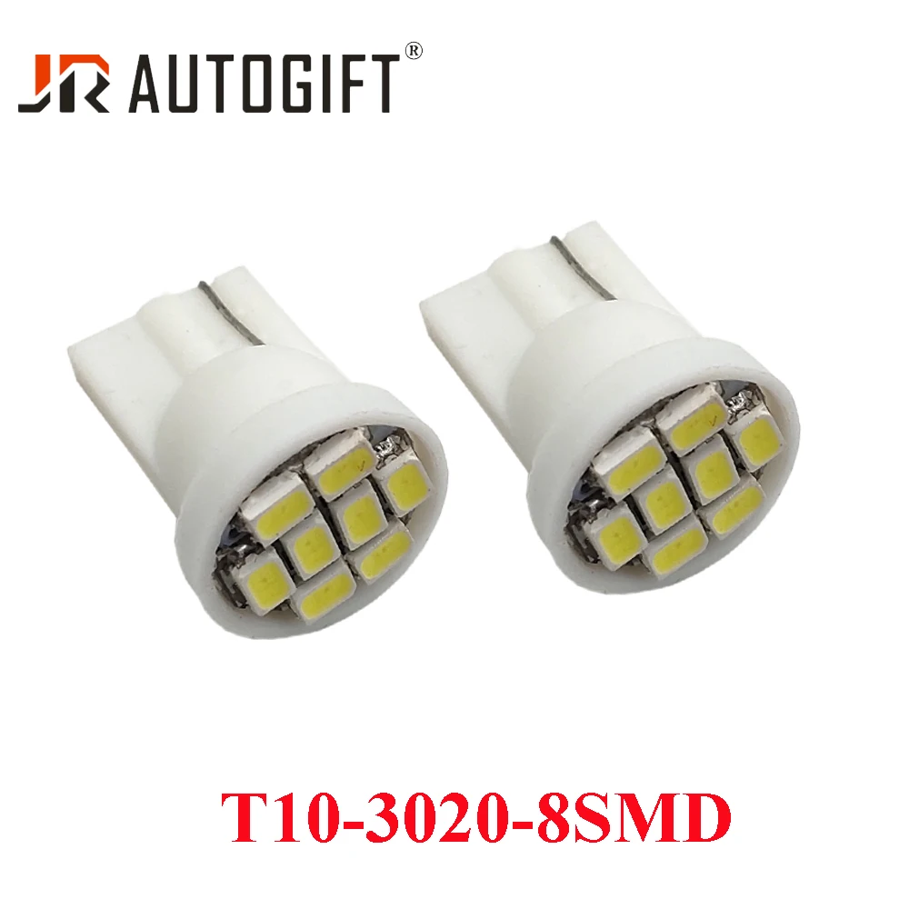 10 шт. 12В 24В белый 1206 3020 8smd T10 8led led 194 168 192 W5W супер яркий авто освещение 8Smd