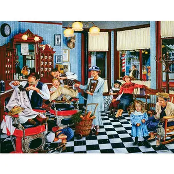

DIY 5d diamond painting cross stitch home Decor Full square diamond embroidery Barbershop girl picture Handmade mosaic painting