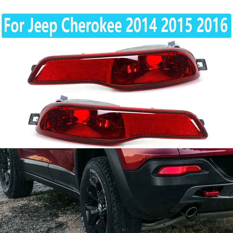 ForJeepCherokee201420152016RedReflectiveRearBumperLights