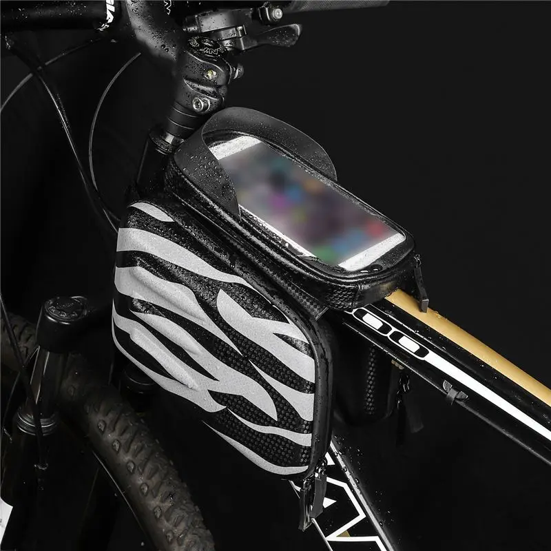 Mountain Bike Bicycle Front Tube Rack Hard Shell Bag Waterproof Reflective Mobile Phone Sets Riding Bag