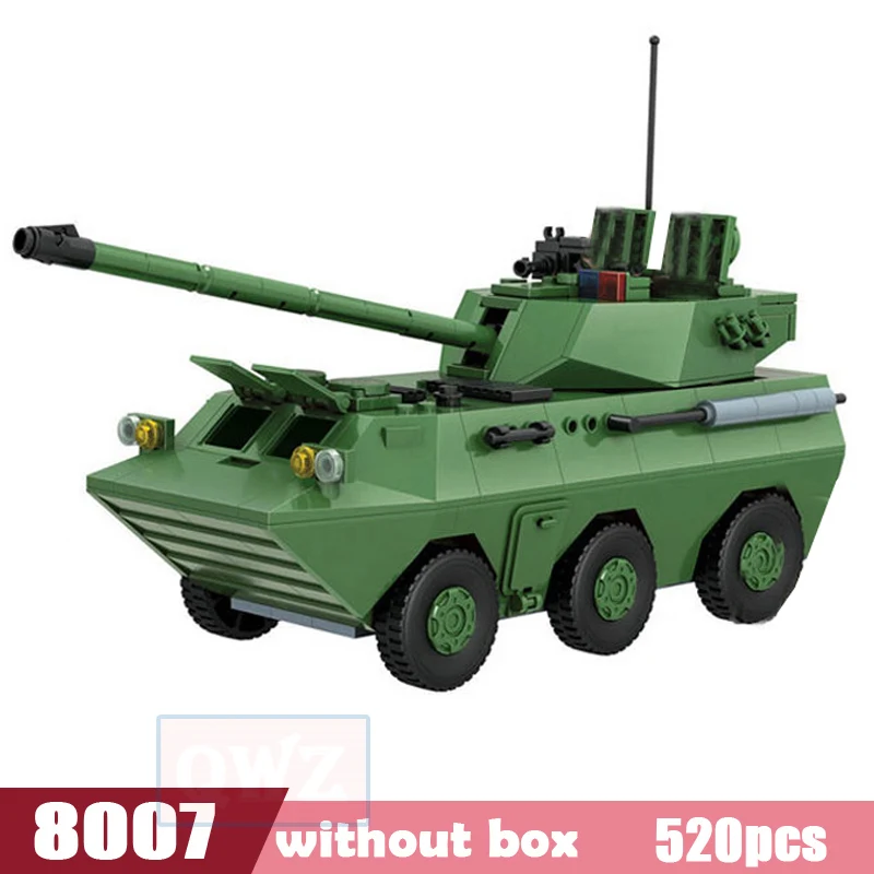 Большие строительные блоки QWZ Panzer Tank военные развивающие игрушки для детей