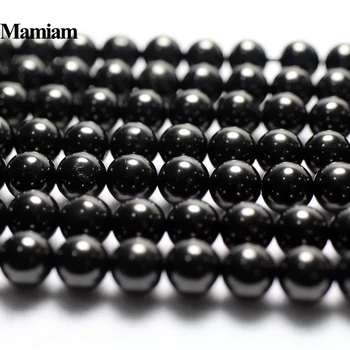 

Mamiam Natural 6-10mm Jet Coal Beads Smooth Round Loose Stone Diy Bracelet Necklace Jewelry Making Beading Gemstone Gift Design