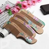 1Pcs Peach Wood Comb Flower Painted Anti-Static Natural Head Massage Comb Handmade Wooden Hair Comb Hair Styling Tools For Gift ► Photo 2/6