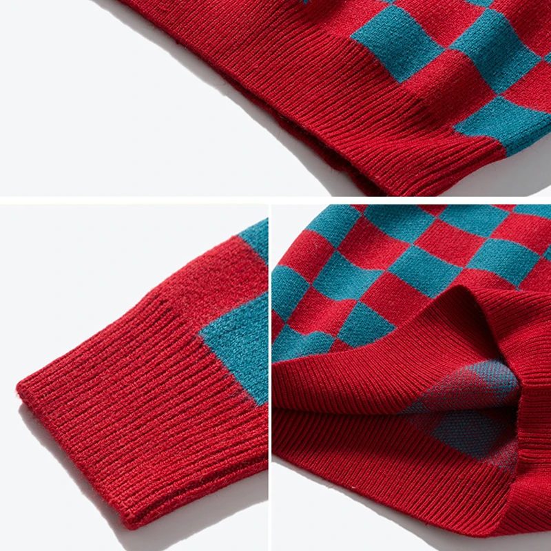 Sweater Men Pullovers 2019 New Autumn Fashion Hip Hop Plaid Knitted Sweaters Men Clothes Casual Loose Vintage Pullovers Men Sweater Men Pullovers 2019 New Autumn Fashion Hip Hop Plaid Knitted Sweaters Men Clothes Casual Loose Vintage Pullovers Men