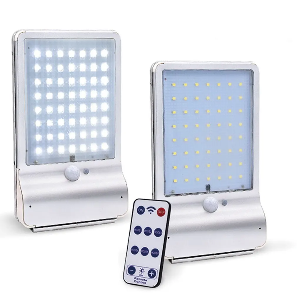 56LED Солнечная лампа индукция человека Открытый водонепроницаемый уличный светильник Настенный светильник инфракрасная индукция и шесть режимов освещения дистанционное управление