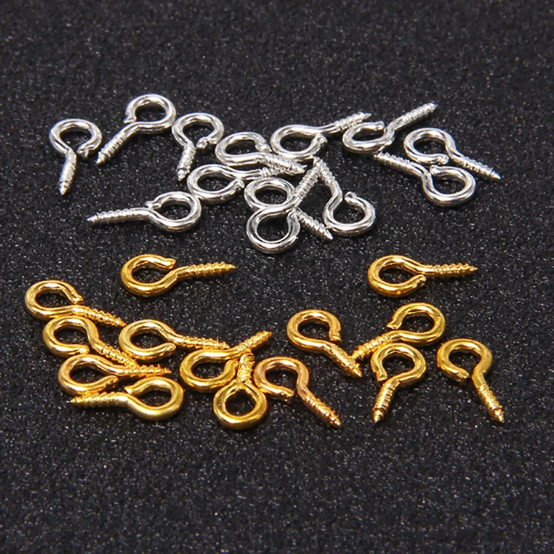 Штифты-петли с резьбой маленькие золотистые 4 мм х 9 200 шт./лот | Украшения и