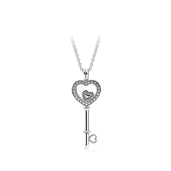 

Classic Original Logo S925 Sterling Silver the Key of Heart Lock Pendant Necklace For Women Girlfriend Luxury Jewelry Gift