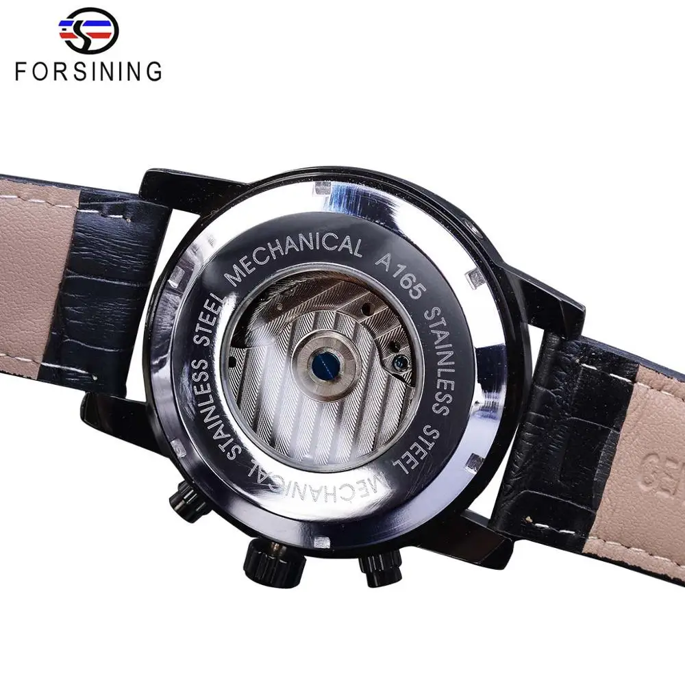Forsining Tourbillion Fashion Wave Clock Multi Function Display Mens Automatic Mechanical Watches Top Brand Luxury Mechanical Watch