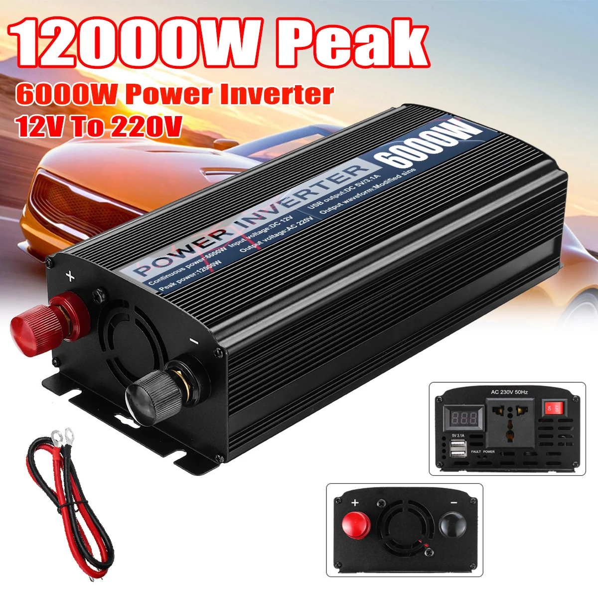 12000W инвертор 12V 220V 6000W Авто модифицированный синусоидный инвентор с Напряжение