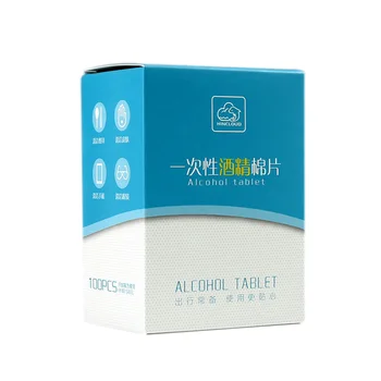 

100Pcs Portable Alcohol Pads Swabs Pads Preps Wet Wipes Antiseptic Cleanser Cleaning Sterilization Cleaning Care First Aid
