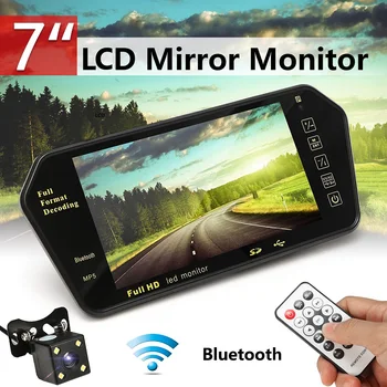 

Car 7 Inch Rear View LED Display bluetooth With LED Low Light Night Vision Rearview Mirror Monitor Night Vision Reversing Camera