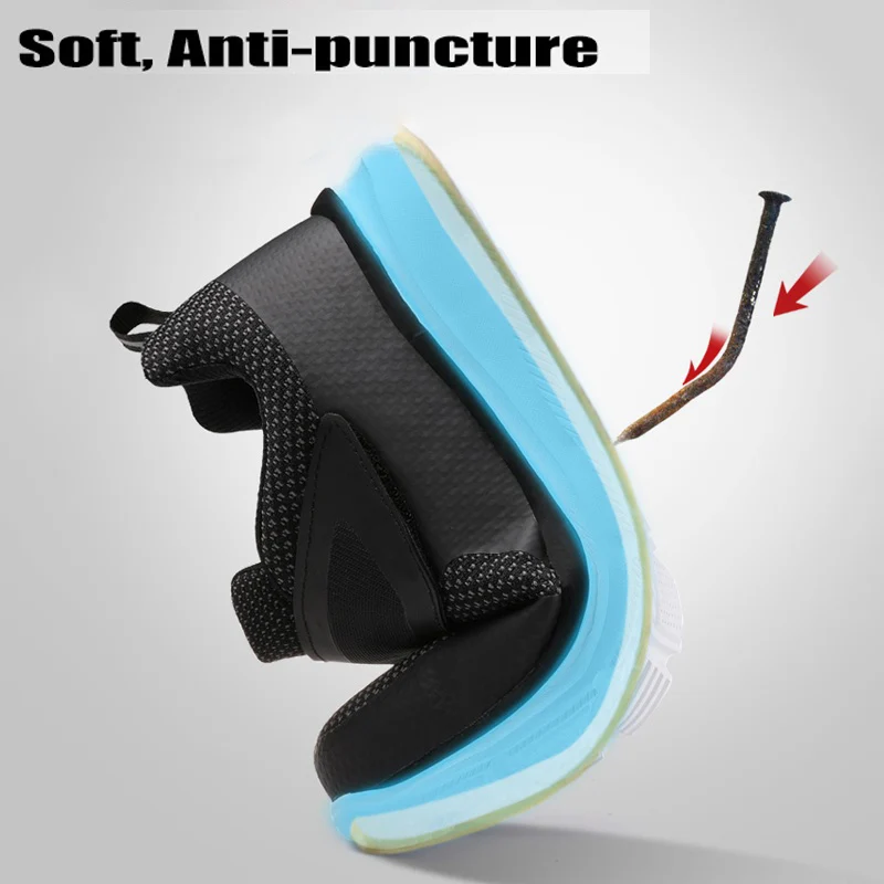 Zapatos de Seguridad Hombre Mujer,Punta de Acero Anti-Deslizante Ultra Liviano Transpirable Reflectivo LM30