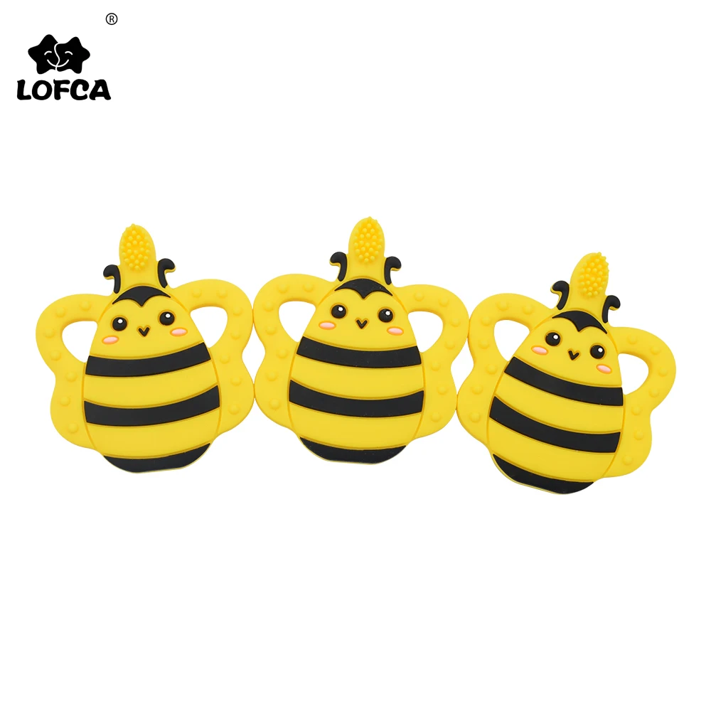 Baby Silicone Teethers Cartoon Bee Toothbrush Teething Toy BPA Free Food Grade Charms Kids Nursing Gift | Мать и ребенок