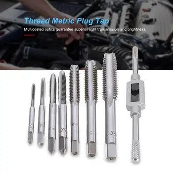 

7pcs/5pcs M3-M12 Tapping Screw Thread Metric Plug Taps Machine Hand Tap Set Hand Grinding Carving Tool with Hand Tap Wrench