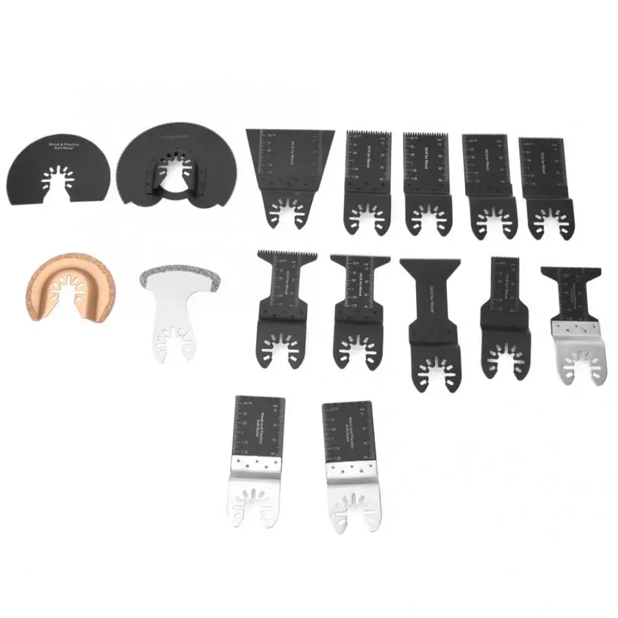 

16pcs Oscillating Multi Tool Quick Change Saw Blades Kit for Wood Plastic Cutting Woodworking Cutting Tool